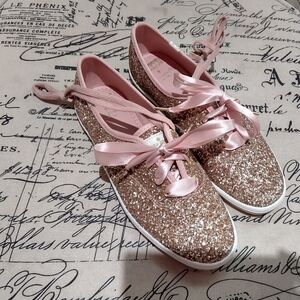 Kate Spade Keds Glitter pink size 8 NWOT